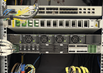 network rack with active equipment for indoor network distribution and performance